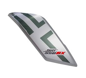 OSŁONA PRZEDNIA LEWA SREBRNA Z NAKLEJKĄ SRT550SX