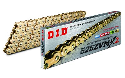 ŁAŃCUCH NAPĘDOWY DID525ZVMX2G&G-122LE ZAMKNIĘTY (ZŁOTY)