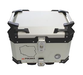 KUFER CENTRALNY ALUMINIOWY COOCASE 45L SREBRNY Z MAPĄ PL + TORBĄ WEWNĘTRZNĄ