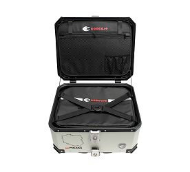 image 4 for KUFER CENTRALNY ALUMINIOWY COOCASE 45L SREBRNY Z MAPĄ PL + TORBĄ WEWNĘTRZNĄ 