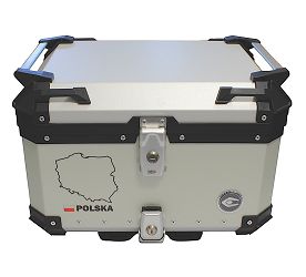 KUFER CENTRALNY ALUMINIOWY COOCASE 55L SREBRNY Z MAPĄ PL + TORBĄ WEWNĘTRZNĄ