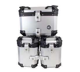 ZESTAW 3 KUFRÓW ALUMINIOWYCH (2X36L SYMETRYCZNE + 45L) COOCASE ANODOWANE ALUMINIUM Z TORBĄ WEWNĘTRZNĄ