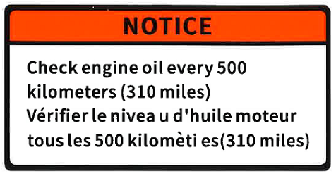 NAKLEJKA INFORMACYJNA - OLEJ SILNIKOWY SFA1000 SFA600