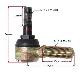 image 2 for KOŃCÓWKI DRĄŻKÓW KIEROWNICZYCH TEKYO LEWA + PRAWA 51-1062-LR (GWINT M12) POLARIS SPORTSMAN 550/850/1000, SCRAMBLER 1000 XP
