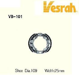 SZCZĘKI HAMULCOWE VESRAH VB-101S (EBC 303) ZX/BW/VIT/AGILITY50/MXER