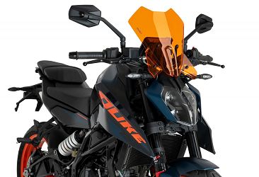 SZYBA OWIEWKA PUIG DO KTM 125/390 DUKE 24-25 ( TOURING) POMARAŃCZOWA