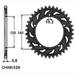 image 2 for ZEBATKA NAPĘDZANA ALUMINIOWA SUNSTAR SUNR5-3500-45 (WYCOFANA Z PRODUKCJI)