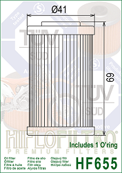 image 2 for  FILTR OLEJU HIFLO HF655 SXF/EXCF 250 '06-'12, EXC450/500, HUSABERG '09-'12 