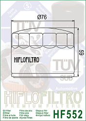 image 2 for FILTR OLEJU HIFLO HF552 MOTO GUZZI