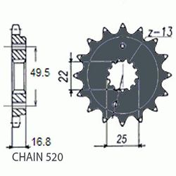 ZEBATKA NAPEDOWA SUNSTAR SUNF397-13 (WYCOFANA Z PRODUKCJI)