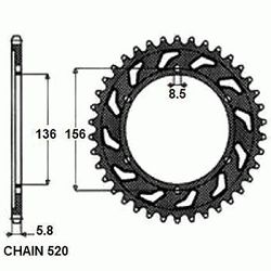 ZEBATKA NAPEDZANA STALOWA SUNSTAR SUNR1-3631-45