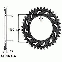 ZEBATKA NAPEDZANA STALOWA SUNSTAR SUNR1-4436-40