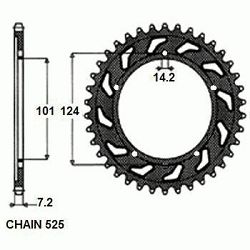 ZEBATKA NAPEDZANA STALOWA SUNSTAR SUNR1-4445-41