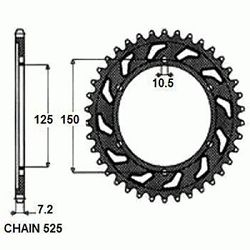 ZEBATKA NAPEDZANA STALOWA SUNSTAR SUNR1-4553-44