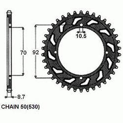 ZEBATKA NAPEDZANA STALOWA SUNSTAR SUNR1-5166-45