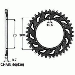 ZEBATKA NAPEDZANA STALOWA SUNSTAR SUNR1-5226-41 (WYCOFANA Z PRODUKCJI)