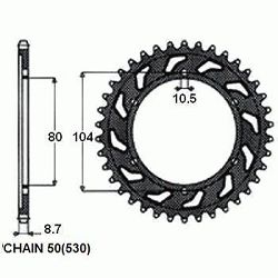 ZEBATKA NAPEDZANA STALOWA SUNSTAR SUNR1-5344-40