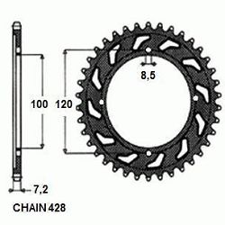 ZEBATKA NAPĘDZANA ALUMINIOWA SUNSTAR SUNR5-2429-50
