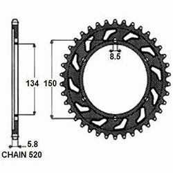 ZEBATKA NAPĘDZANA ALUMINIOWA SUNSTAR SUNR5-3619-53