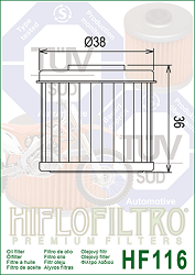 image 2 for FILTR OLEJU HIFLO HF116 HONDA CRF 250/450 (02-24), HUSQVARNA TC/TE 250/310 09-14