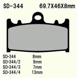 KLOCKI HAMULCOWE VESRAH SEMI-METALLIC VD-344/2 (FA158 715CM55) (PRZÓD)