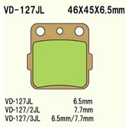 KLOCKI HAMULCOWE VESRAH SINTERED METAL  VD-127/3JL (FA84/2HH)