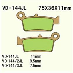 KLOCKI HAMULCOWE VESRAH SINTERED METAL  VD-144/3JL