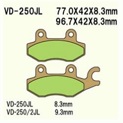 KLOCKI HAMULCOWE VESRAH SINTERED METAL VD-250/3JL