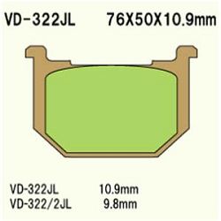 KLOCKI HAMULCOWE VESRAH SINTERED METAL VD-322/2JL