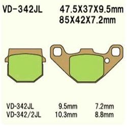 KLOCKI HAMULCOWE VESRAH SINTERED METAL VD-342/2JL