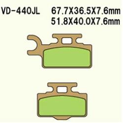KLOCKI HAMULCOWE VESRAH SINTERED METAL VD-440JL