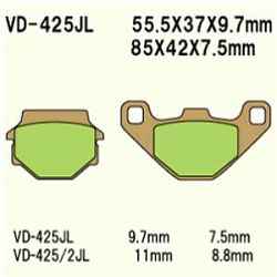 KLOCKI HAMULCOWE VESRAH SINTERED METAL VD-425/2JL