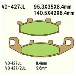 KLOCKI HAMULCOWE VESRAH SINTERED METAL VD-427/2JL