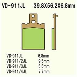 KLOCKI HAMULCOWE VESRAH SINTERED METAL VD-911/2JL