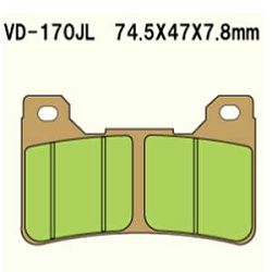 KLOCKI HAMULCOWE VESRAH SINTERED METAL VD-170SRJL8 (PRZÓD)