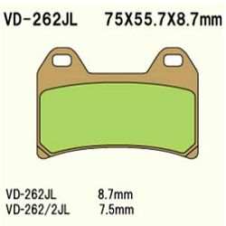 KLOCKI HAMULCOWE VESRAH SINTERED METAL VD-262SRJL8