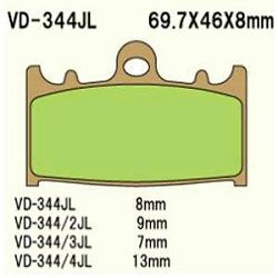 KLOCKI HAMULCOWE VESRAH SINTERED METAL VD-344SRJL8 (PRZÓD)