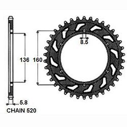 ZEBATKA NAPEDZANA STALOWA SUNSTAR SUNR1-3637-42