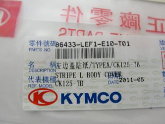 image 2 for NAKLEJKA PASEK KYMCO PULSAR 125 