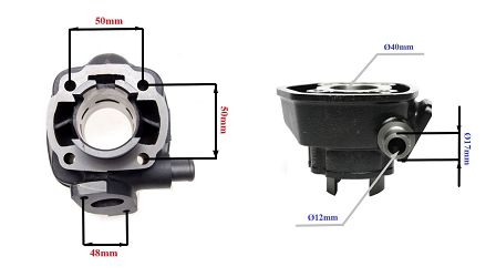 CYLINDER ŻELIWNY POWER FORCE APRILIA  AREA BENELLI 491 YAMAHA AEROX MINARELLI HORIZONTAL 40MM 2T