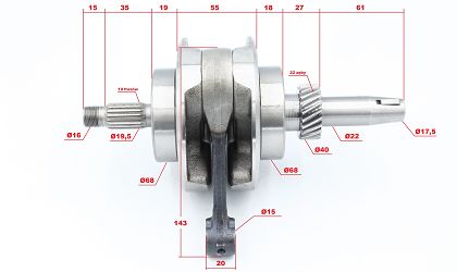 image 4 for WAŁ KORBOWY POWER FORCE Z ŁOŻYSKAMI BASHAN 200/250CC  BAS12-018 