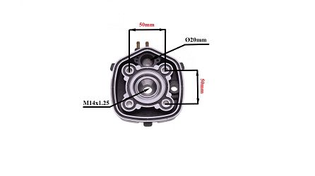 GŁOWICA CYLINDRA 50 CCM 2T L/C 47MM CZARNA MINARELLI HORIZONTAL APRILIA MALAGUTI POWER FORCE