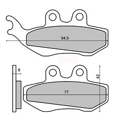 KLOCKI HAMULCOWE SINTERED RMS ELYSEO 125 HEXAGON VESPA GT125