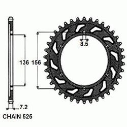 ZEBATKA NAPEDZANA STALOWA SUNSTAR SUNR1-4628-41