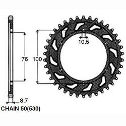 ZEBATKA NAPEDZANA STALOWA SUNSTAR SUNR1-5229-45