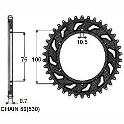 ZEBATKA NAPEDZANA STALOWA SUNSTAR SUNR2-5223-43