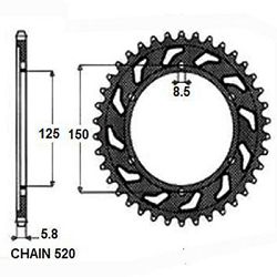 ZEBATKA NAPEDZANA STALOWA SUNSTAR SUNR1-3547-45