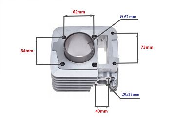 CYLINDER ŻELIWNY POWER FORCE YAMAHA YBR150 57,00MM 4T