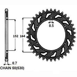 ZEBATKA NAPEDZANA STALOWA SUNSTAR SUNR1-5676-42 (WYCOFANA Z PRODUKCJI)