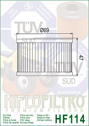 image 2 for FILTR OLEJU HIFLO HF114 HONDA TRX 420 09-15